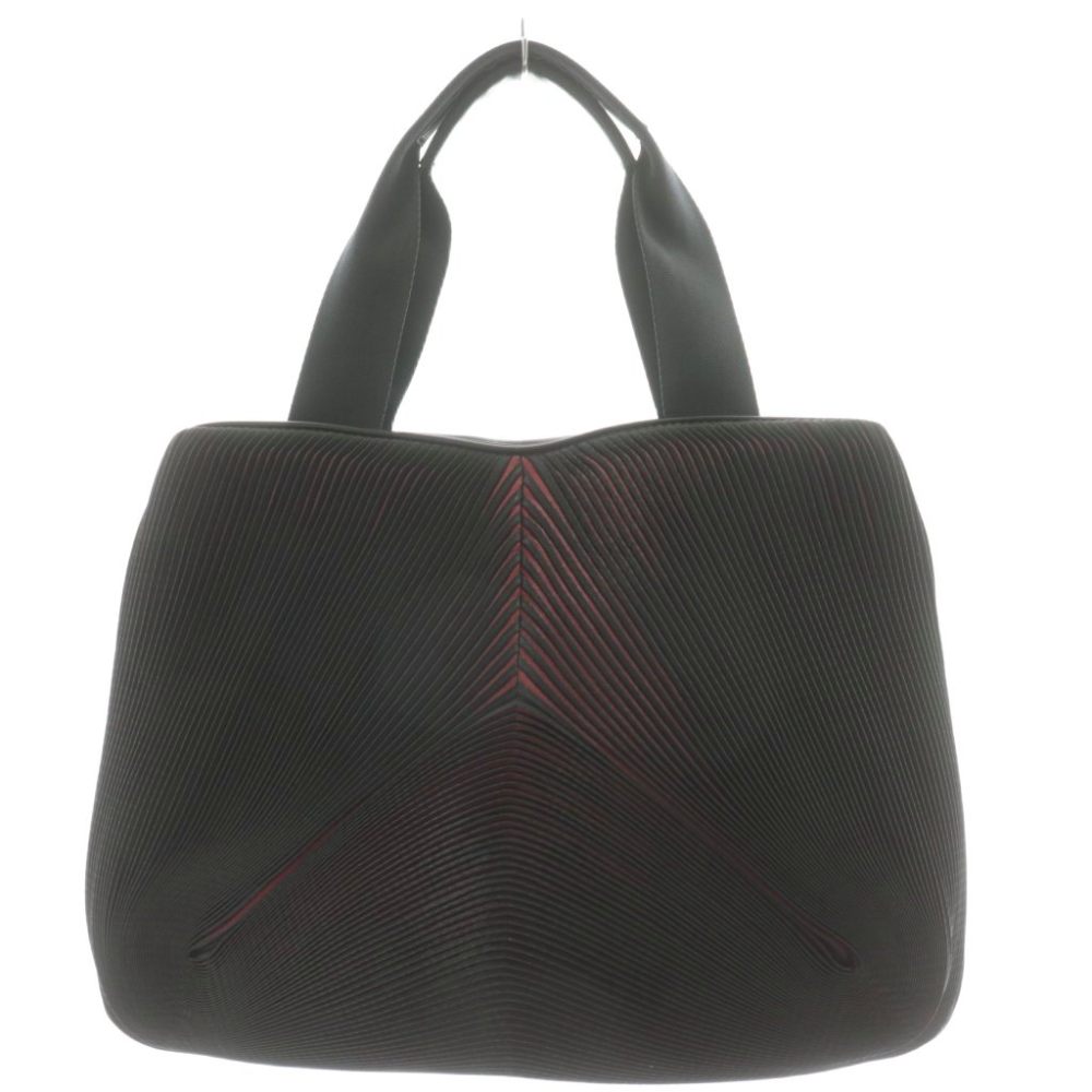 【中古】イッセイミヤケ ISSEY MIYAKE 3Dスチーム プリーツ ハンドバッグ トートバッグ ショルダーバッグ 黒 ブラック 赤 レッド /AN5 レディース 【ベクトル 古着】 260122|ブランド古着ベクトルプレミアム店