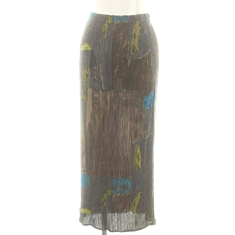 【中古】イッセイミヤケ ISSEY MIYAKE IM63-FG621 アートグラフィックプリントプリーツスカート M 茶 マルチカラー /MI ■OS レディース 【ベクトル 古着】 260205 16,730円