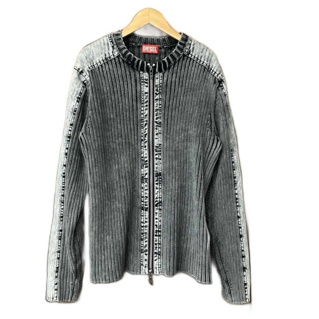 【中古】ディーゼル DIESEL FULL ZIP K MATTY 25FW 編み物 プルオーバー ジップアップ S 薄墨色 A17464 メンズ 【ベクター 古着】 260209