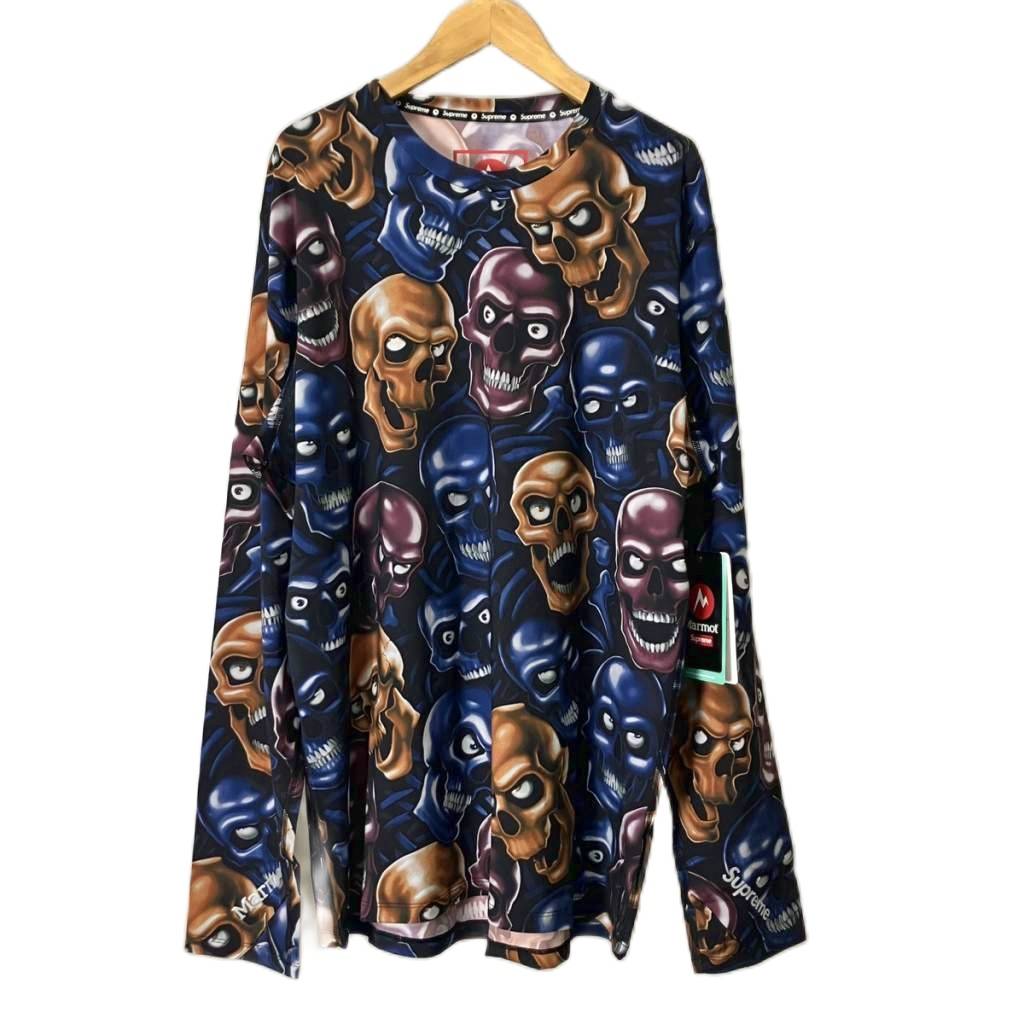 【中古】シュプリーム SUPREME ×Marmot Base Layer L/S Top Skull ティーシャツ カットソー 総柄 マルチ色つや メンズ 【ベクター 古着】 260212