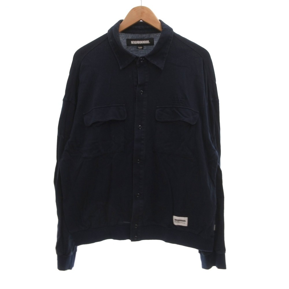 【中古】ネイバーフッド NEIGHBORHOOD 24SS シャツ 鹿の子 長袖 XL ネイビー /JS ■GY01 メンズ 【ベクトル 古着】 260425|ブランド古着ベクトルプレミアム店
