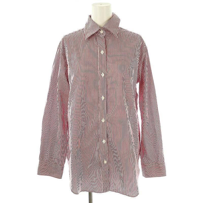 【中古】ドゥーズィエムクラス DEUXIEME CLASSE Ivy Style シャツ ストライプ ワインレッド 白 /MI ■OS レディース 【ベクトル 古着】 260308|ブランド古着ベクトルプレミアム店