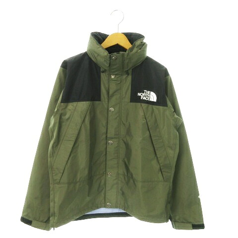 【中古】ザノースフェイス THE NORTH FACE GORE-TEX マウンテンレインテックスジャケット 照明ランプ色合い ジップアップ ボンネット納める 色彩設計 ロゴタイプ アウトドア M 緑 カーキ NP11935 /AO17 ■GY17 メンズ 【ベクター 古着】 260308