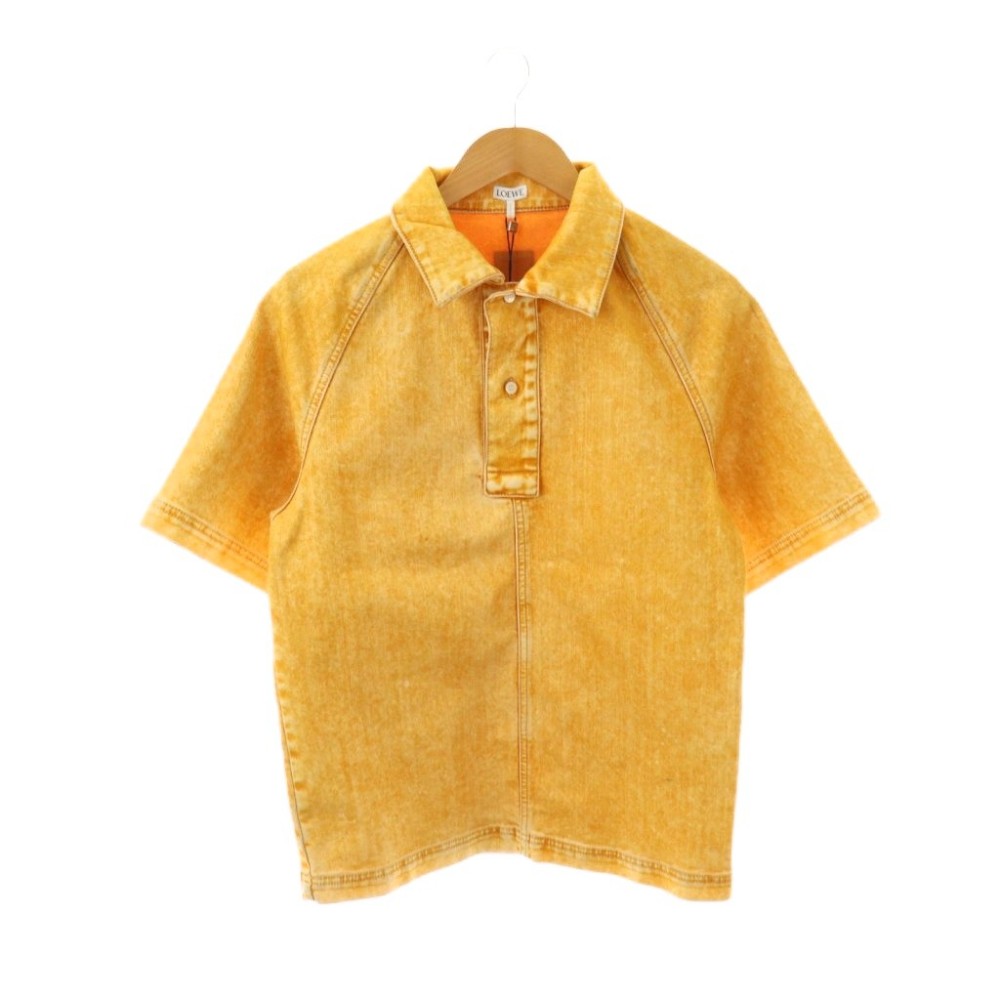 【中古】ロエベ LOEWE POLO SHIRT MELON デニムシャツ ポロシャツ 半袖 42 オレンジ /DF ■OS メンズ 【ベクトル 古着】 260330｜ブランド古着ベクトルプレミアム店