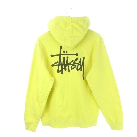 【中古】ステューシー STUSSY プルパーカー M 黄 イエロー 長袖 フード付き ロゴプリント /CK11 ■GY99 メンズ 【ベクトル 古着】 260330｜ブランド古着ベクトルプレミアム店