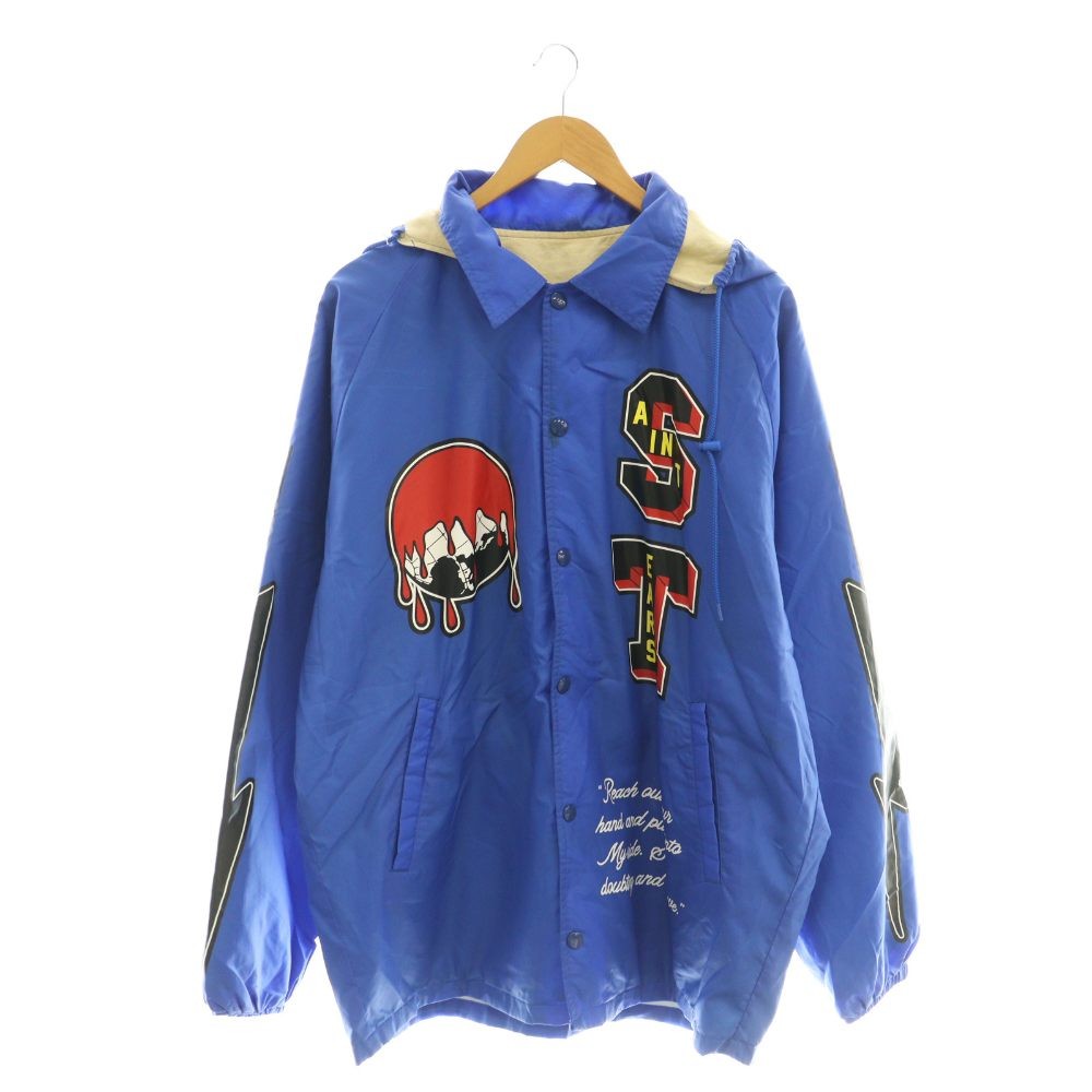 【中古】セントマイケル SAINTMICHAEL × デニムティアーズ DENIM TEARS 22AW COACH JKT HOLY GRAIL コーチジャケット L ブルー /DF ■OS 【ベクトル 古着】 260330