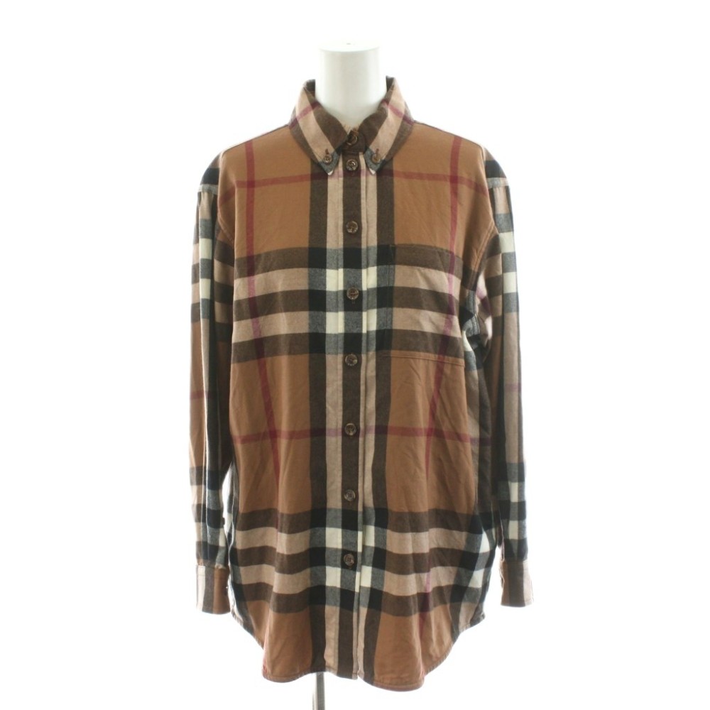 【中古】赤ちょうちんバリー BURBERRY ティッシ期 ティーシャツ トップ 長袖 ノバチェック 34 茶 赤銅色 8046715 /AN46 レディース 【ベクター 古着】 260507