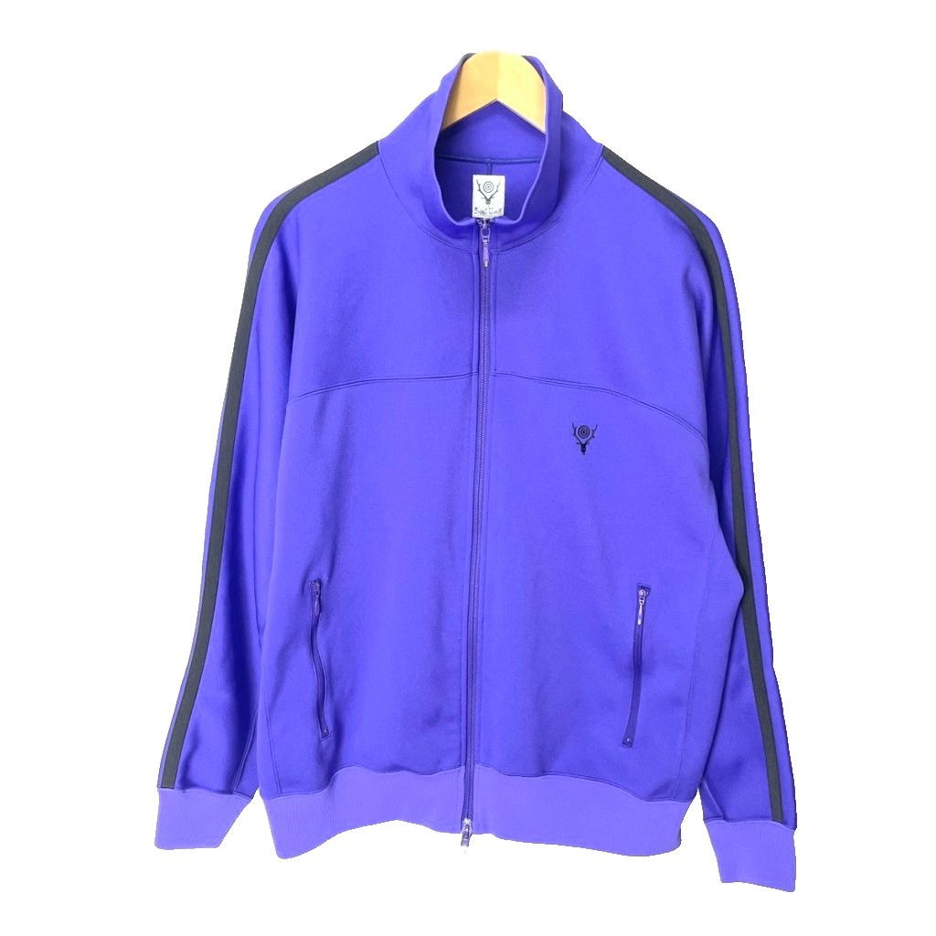 【中古】サウス2酉の方角8 South2 West8 S2W8 貨物自動車上衣 上衣 ティーシャツ ロゴタイプ刺しゅう MR825 L パープル メンズ 【ベクター 古着】 260331