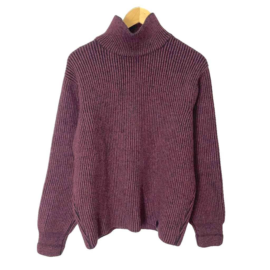【中古】メゾンキツネ MAISON KITSUNE セーター リブニット ハイネック 長袖 JM00528KT1006 M ボルドー メンズ 【ベクトル 古着】 260331