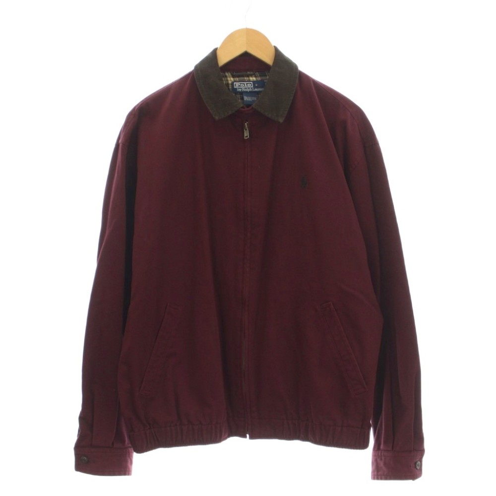 【中古】ポロ バイ ラルフローレン Polo by Ralph Lauren 90s スイングトップジャケット ジップアップ 裏地読み合わせる M ボルドーワイン /KH メンズ 【ベクター 古着】 260412