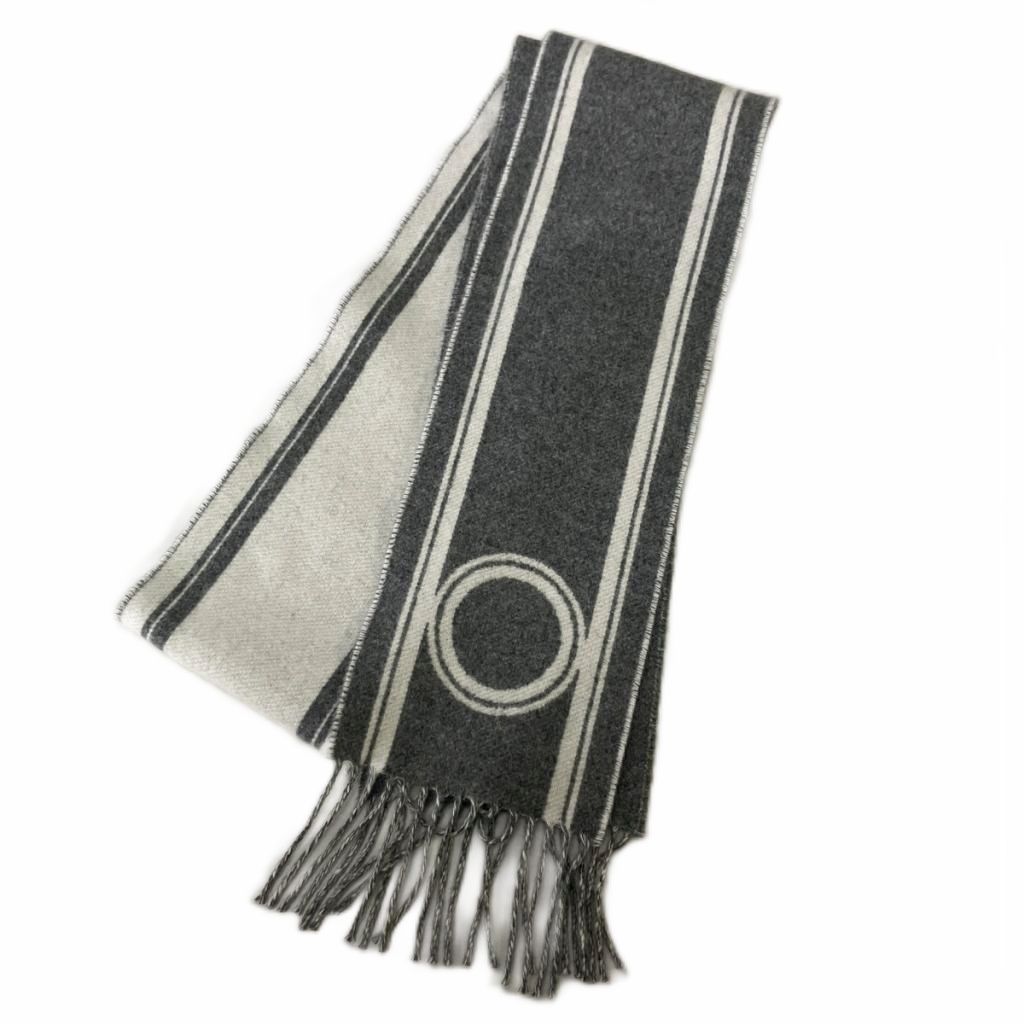 【中古】エルメス HERMES バンドドゥレ カシミール えり巻き 袈裟 薄墨色 付け届け品 ★AA☆ レディース 【ベクター 古着】 260418