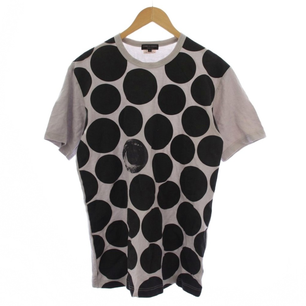 【中古】コムデギャルソンオムプリュス COMME des GARCONS HOMME PLUS AD2012 プア 第一人者期 Eye Print Dot Pattern T-shirt ティーシャツ カットソー 半袖 労働者の一団のど首 一点柄 M 薄墨色 PK-T022 /BM メンズ 【ベクター 古着】 260531