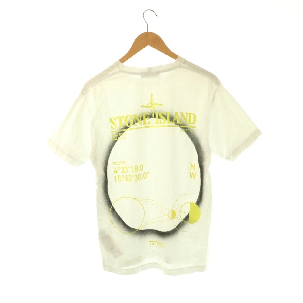 【中古】ストーンアイランド STONE ISLAND 76152NS97 羅針盤 ロゴタイプ ティーシャツ カットソー 半袖 M 白 /NR ■os メンズ 【ベクター 古着】 260531