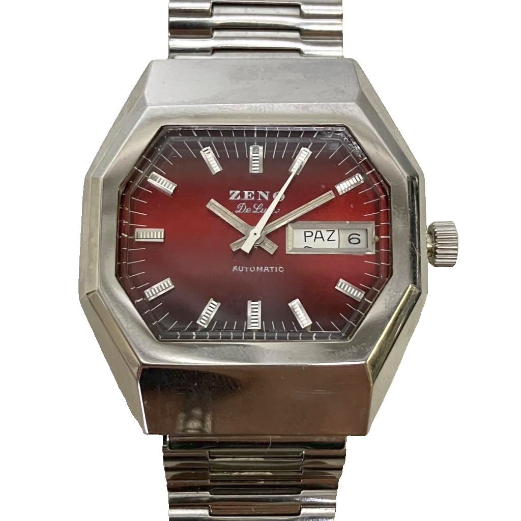【中古】ゼノ ZENO De Luxe ヴィンテージ 手動巻き 腕時計 カレンダー付き シルバーカラー ■GY06 メンズ 【ベクトル 古着】 260613|ブランド古着ベクトルプレミアム店