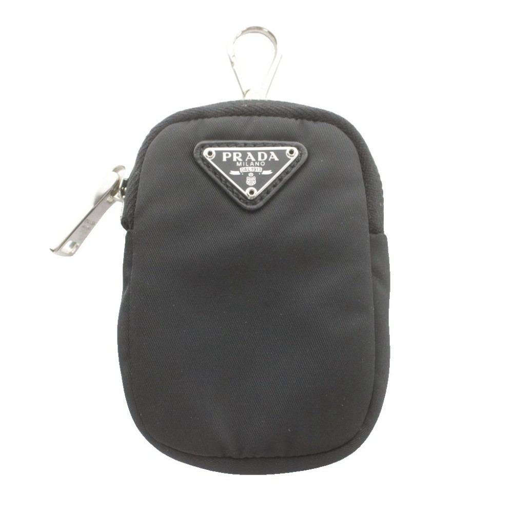 【中古】プラダ PRADA Re-Nylon リナイロン ミニポーチ バッグチャーム 小物入れ キーチェーン 黒 ブラック 1TT119 /MW ■GY18 レディース 【ベクトル 古着】 260621|ブランド古着ベクトルプレミアム店