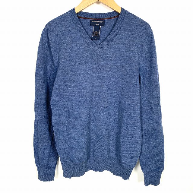90s　M　バナナリパブリック　ウール　ニット　Vネック　ネイビー　長袖　襟付き 楽天市場】古着 Banana Republic バナナリパブリック ウール 長袖 V