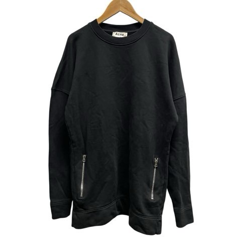 【中古】アクネ ストゥディオズ Acne Studios スウェットトレーナー ジップポケット プルオーバートップス Sサイズ ブラック メンズ 【ベクトル 古着】 260212