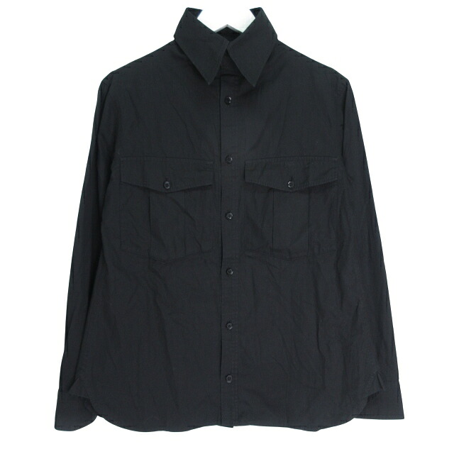【中古】ヨウジヤマモト YOHJI YAMAMOTO シャツ コットン FJ-B11-023 ブラック 1 Sサイズ相当 k200435 0524 メンズ レディース 【ベクトル 古着】 250605