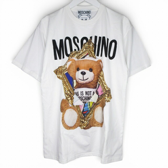 【中古】モスキーノ MOSCHINO 美品 Frame Teddy Bear クマ カットアウト Tシャツ ホワイト XXS E1215042523 1223 メンズ 【ベクトル 古着】 251223