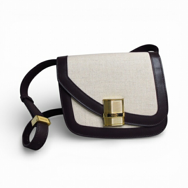 【中古】サルヴァトーレフェラガモ Salvatore Ferragamo 美品 Fiamma フィアンマ ショルダーバッグ クロスボディ キャンバス レザー ブラウン系 E01220126385 0206 レディース 【ベクトル 古着】 260206