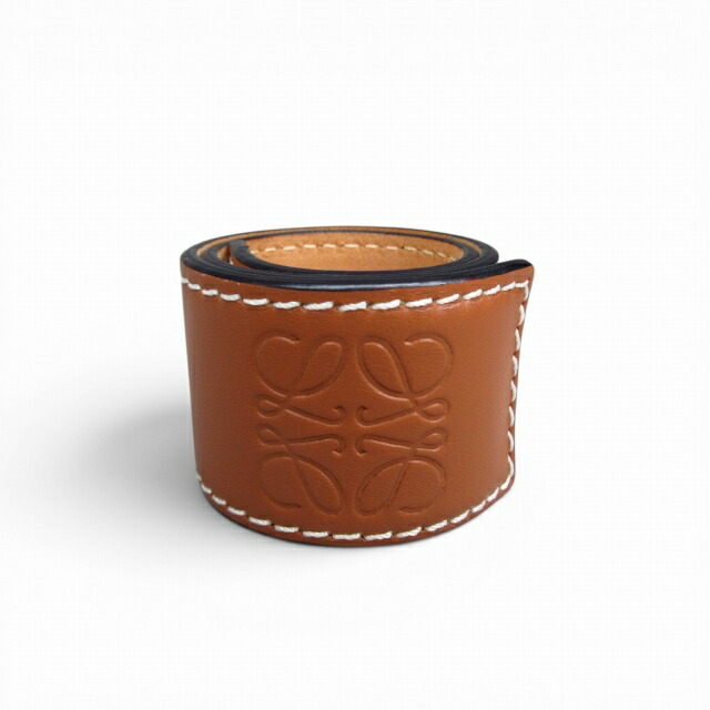 【中古】ロエベ LOEWE 美品 スラップ ブレスレット アナグラム タン ブラウン E03110526105 レディース 【ベクトル 古着】 260327