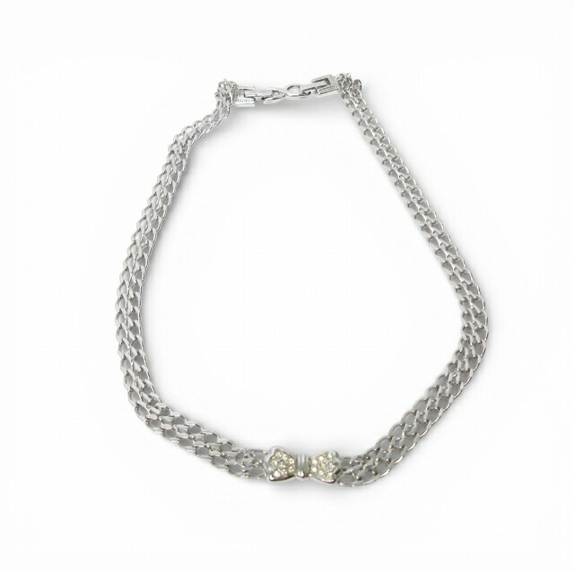 【中古】ニナリッチ NINA RICCI 美品 ネックレス チョーカー アクセサリー ラインストーン シルバーカラー k36371 レディース 【ベクトル 古着】 260403