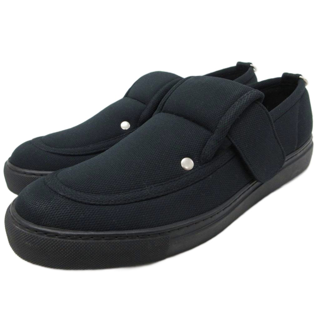 【中古】未使用品 コムデギャルソンオムプリュス COMME des GARCONS HOMME PLUS タグ付き ローファー スリッポン スニーカー ローカット シューズ 靴 25cm 黒 ブラック PZ-K105-001-1-2 ■IBO91 メンズ 【ベクトル 古着】 260301