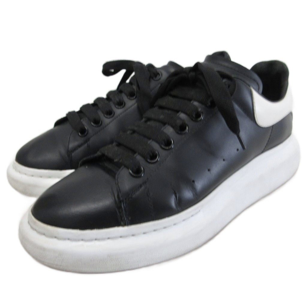 【中古】アレキサンダーマックイーン ALEXANDER MCQUEEN オーバーサイズドスニーカー ローカット シューズ レザー 皮革 42 黒 ブラック 白 ホワイト メンズ 【ベクトル 古着】 260318