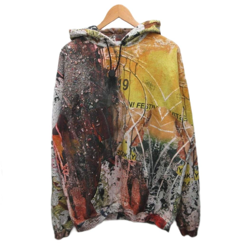 【中古】BAL × JOSE PARLA パーカー フーディー ティーシャツ 刷り上げる 総柄 L 黄 黄色 マルチ色合い メンズ 【ベクター 古着】 260505