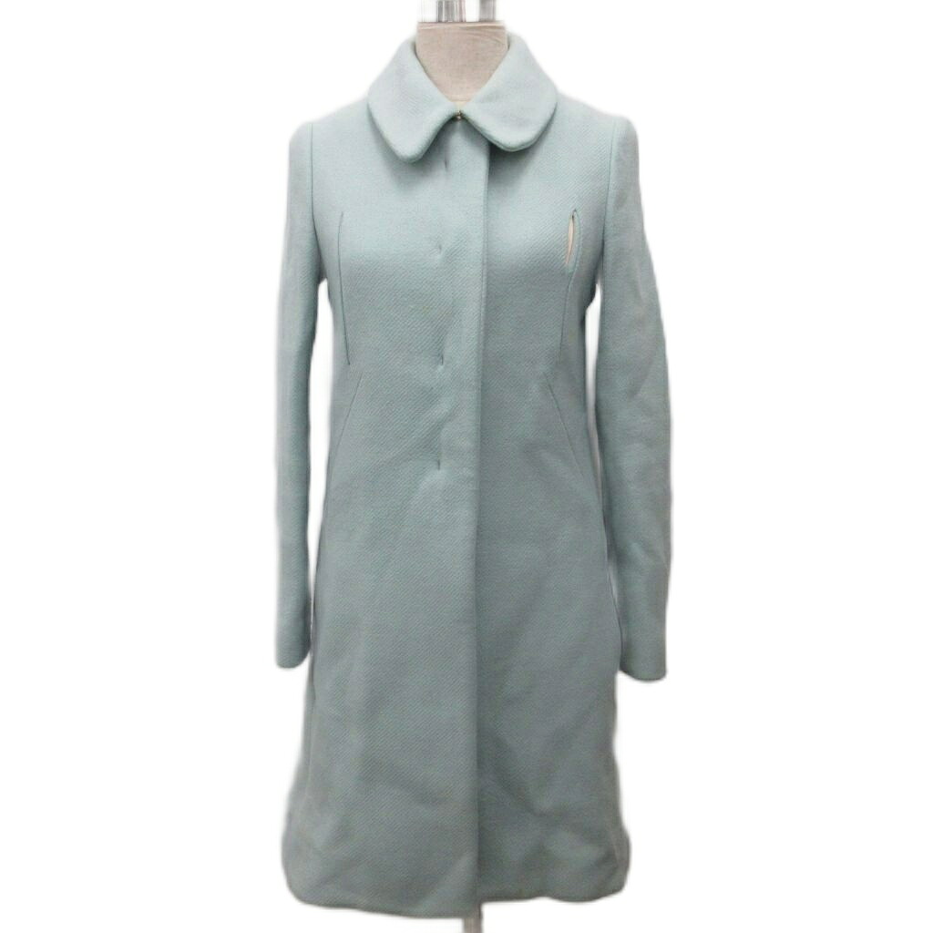 【中古】クロエ CHLOE ステンカラーコート ウールコート ロング 比翼 36 水色 14HMA22-14H072 レディース 【ベクトル 古着】 260618|ブランド古着ベクトルプレミアム店
