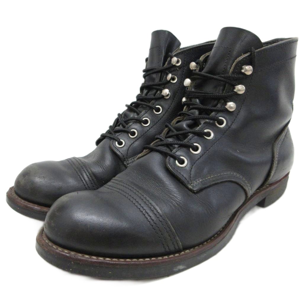【中古】レッドウィング REDWING 8114 アイアンレンジャー IRON RANGER ワークブーツ ショート USA製 レースアップ レザー 皮革 8.5 黒 ブラック 【ベクトル 古着】 260627｜ブランド古着ベクトルプレミアム店