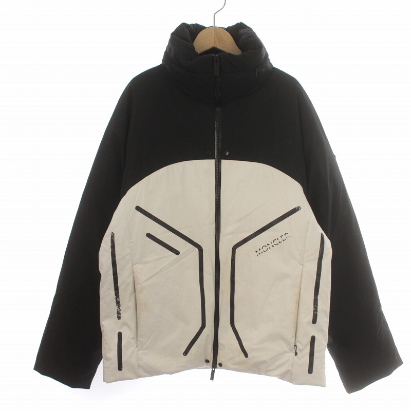 【中古】モンク軌跡 MONCLER 22AW BARCENA 落ち込む 上衣 バイ色合い ボンネット ラグラン衣袂 2 M 白 白いこと 黒 黒いこと H20911A00177 /IR ■GY20 メンズ 【ベクター 古着】 241117