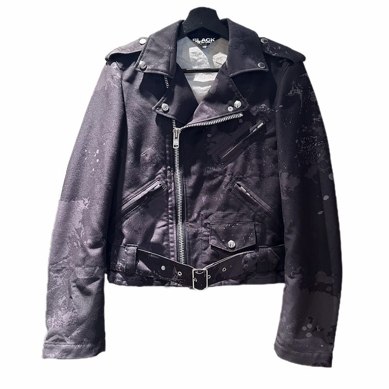 ブラックコムデギャルソン　ライダースジャケット Black Comme Des Garçons チェック ライダースジャケット