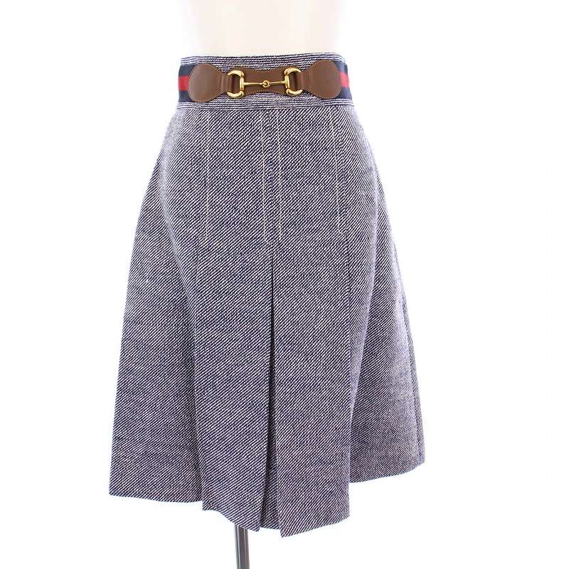【中古】グッチ GUCCI 導管ビット ボックス席筋目 スコート ひざ丈 シェリー酒生産ライン ジュート 36 米国海軍系 白いこと 643509 Z8AM0 /KH ☆AA★ レディース 【ベクター 古着】 260124
