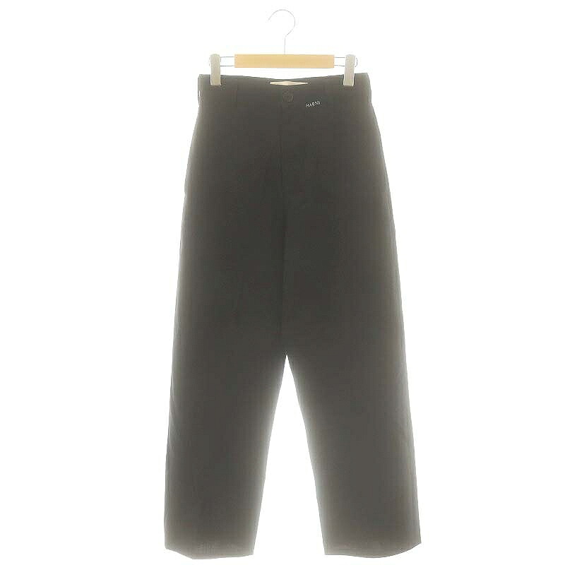 【中古】マルニ MARNI PUMU0270SU 24AW ロゴ スラックス パンツ 44 黒 ブラック /MI ■OS ■SH メンズ 【ベクトル 古着】 260124