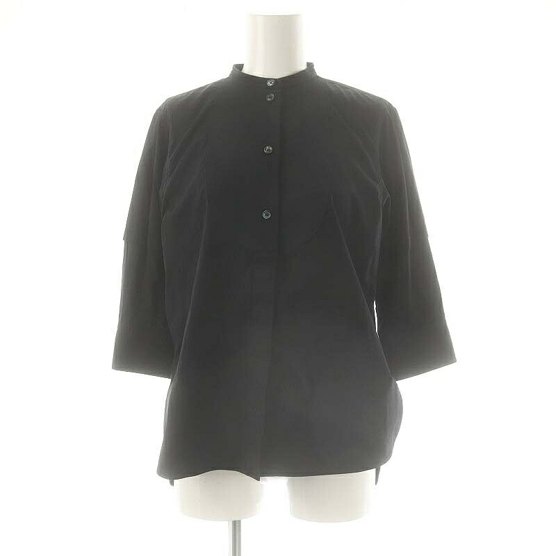 【中古】セリーヌ CELINE フィービー期 2 0AZ4/6262 バンドカラーハーフスリーブシャツ 36 紺 /MI ■os レディース 【ベクター 古着】 250726
