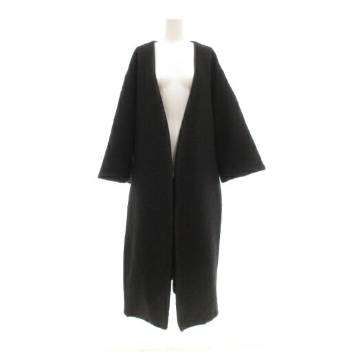 【中古】マックス&コー MAX&CO. IL MIO CAPPOTTO ノーカラーコート ロング丈 40 S 黒 ブラック /AE ■GY47 レディース 【ベクトル 古着】 251012