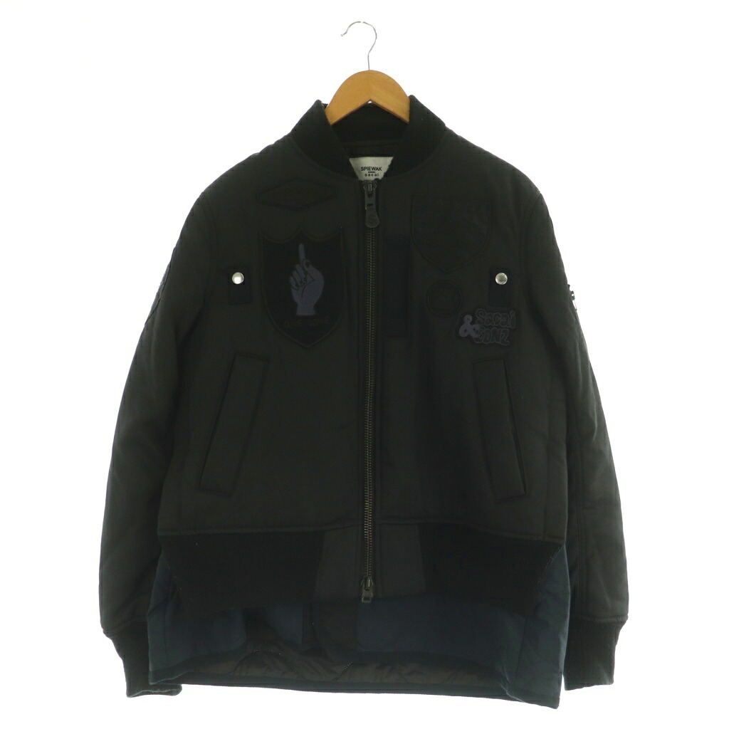 【中古】サカイ sacai × SPIEWAK 24-03545Multi Patch Blouson ジャケット ブルゾン ジップアプ 1 黒 ブラック /NR ■OS ■AD メンズ 【ベクトル 古着】 251023
