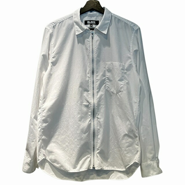 【中古】ブラックコムデギャルソン BLACK COMME des GARCONS 24AW エステルジップ ファスナーシャツ M 白 ホワイト IN-B003 メンズ 【ベクトル 古着】 251123