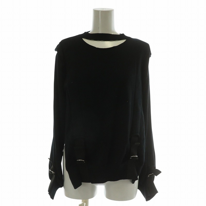 【中古】ヴィヴィアンウエストウッド Vivienne Westwood アングロマニア ANGLOMANIA 編み物 ティーシャツ 長袖 チョー鉄道車両 三尺帯 36 S 黒 黒いこと /XZ ■GY19 レディース 【ベクター 古着】 251208