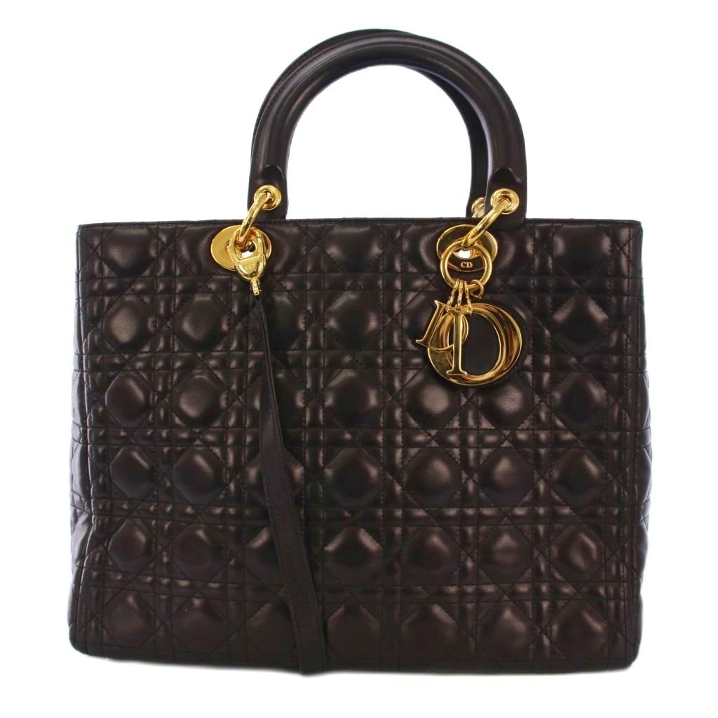【中古】ディオール Christian Dior 小母さん クリスチャンディオール カナージュ ハンドバック トートバッグ ショルダーバッグ 2WAY 引きつける付 黒 /KH ■OH レディース 【ベクター 古着】 260115