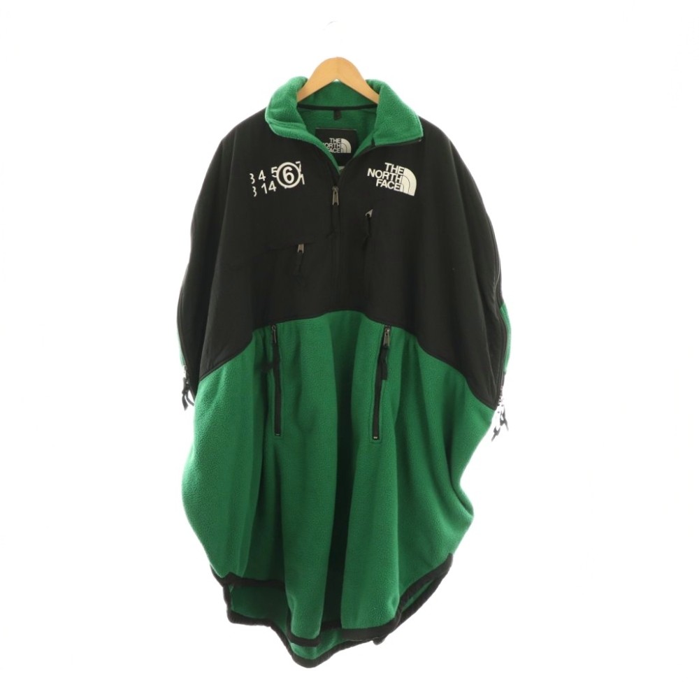 【中古】ザノースフェイス THE NORTH FACE × エムエムシックスメゾンマルジェラ MM6 Maison Margiela 20AW S62CT0106 DENALI サークルフリースワンピース ロング S 緑 黒 /NR ■os レディース 【ベクター 古着】 260129
