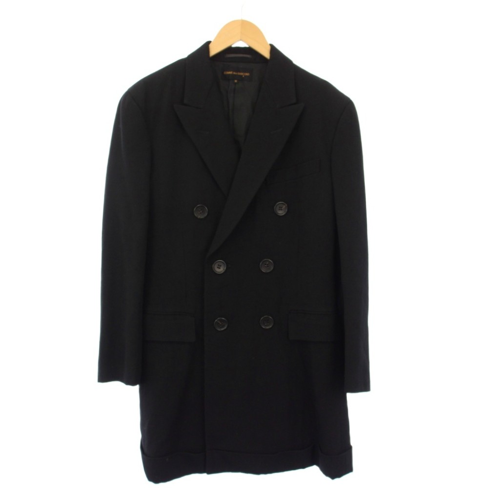 【中古】コムデギャルソン COMME des GARCONS AD1995 90s ダブルブレストコート アウター ロング M 黒 GJ-04003M /KH メンズ 【ベクトル 古着】 260124