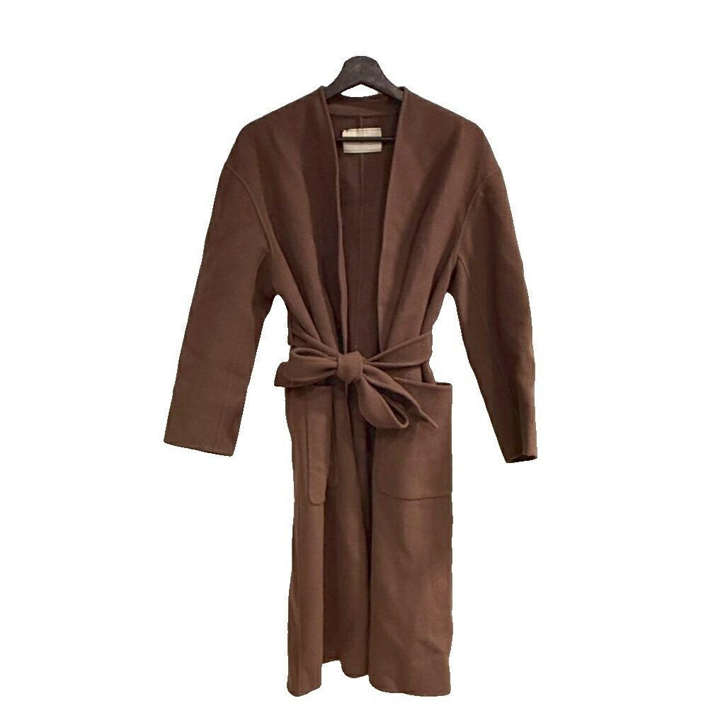 【中古】ユナイテッドアローズ UNITED ARROWS ダブルフェイスベルテッドコートウール ベルト 36 茶 ブラウン ■WGA レディース 【ベクトル 古着】 260221