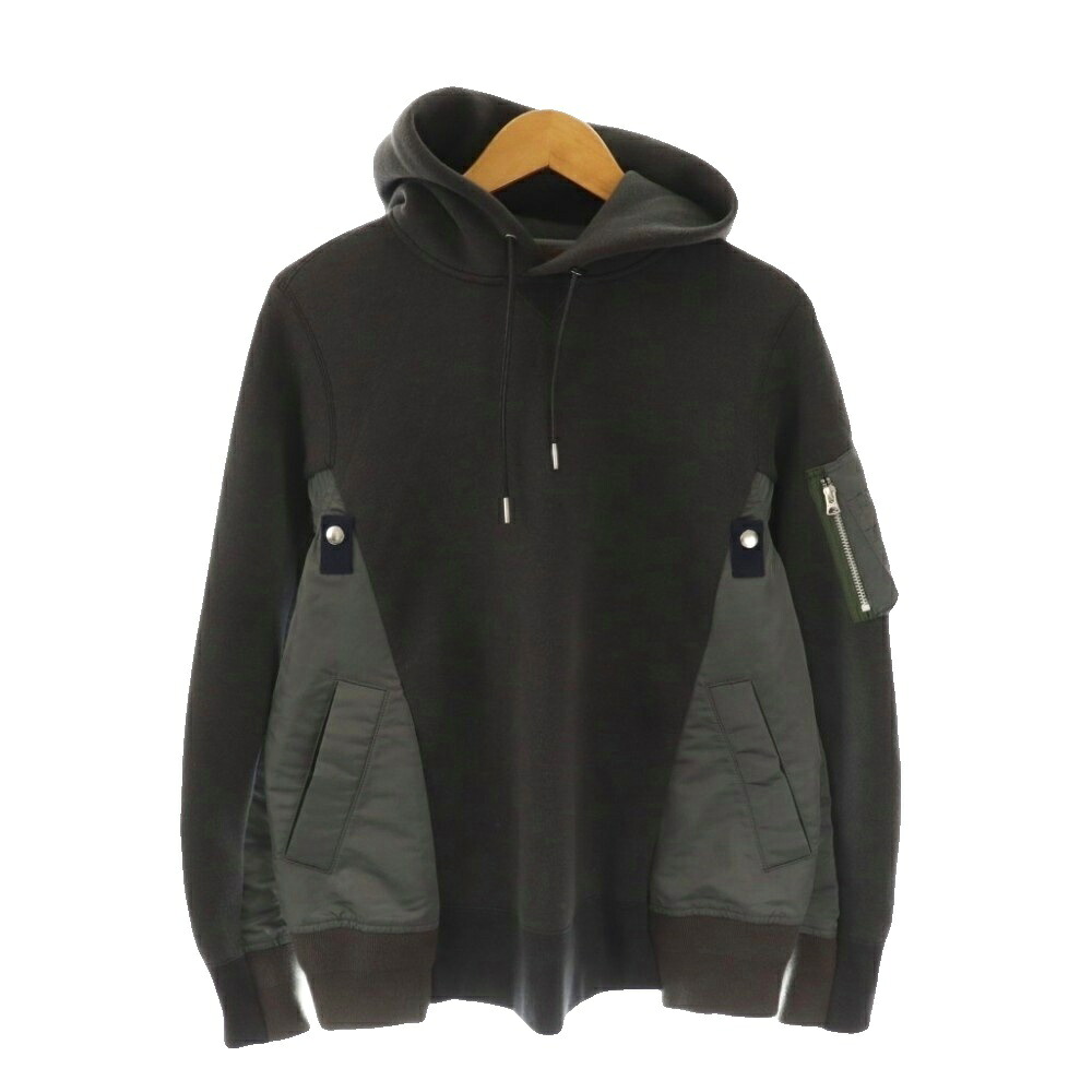 【中古】サカイ sacai MA-1 Hoodie Sponge Sweat パーカー 1 薄墨色 /AG ■os ■SH メンズ 【ベクター 古着】 260301