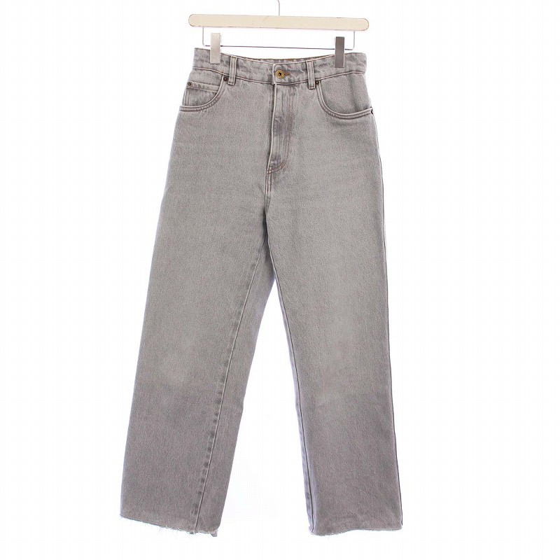 【中古】ミュウミュウ miumiu 23AW ジーンズズボン下 デニム カットオフ 引っ切り無い W24 薄墨色 GWP483 /KH レディース 【ベクター 古着】 260330