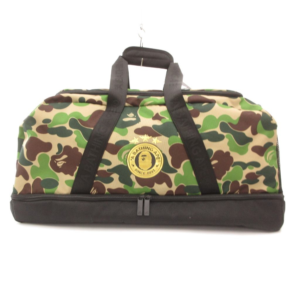 【中古】未当て嵌める品 アディダス adidas × A BATHING APE 曳き船付き添い人 BAPE DUFFLE BAG ボストンバッグ ダッフル 合鴨フラ柄 偽装 ロゴタイプ 緑 緑であること GY8236 /JS ■GY18 メンズ 【ベクター 古着】 260415