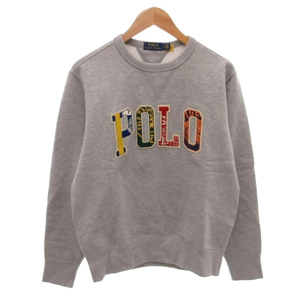 【中古】ポロ ラルフローレン POLO RALPH LAUREN 流汗 調教師 ロゴタイプ刺しゅう 長袖 S 薄墨色 /FF ■GY18 メンズ 【ベクター 古着】 260414