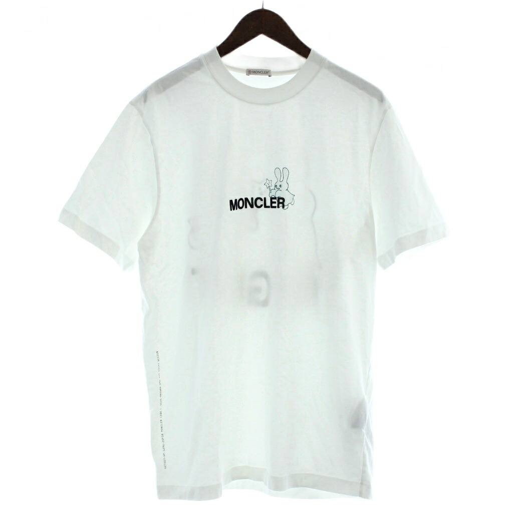 【中古】モンク軌跡 MONCLER 欠けら FRGMT 25SS ティーシャツ カットソー 半袖 L 白 白いこと カートゥーンスタイル うしろ側刷り上げる ロゴタイプ L K109U8C00001M3265 /PP ■GY18 メンズ 【ベクター 古着】 260520