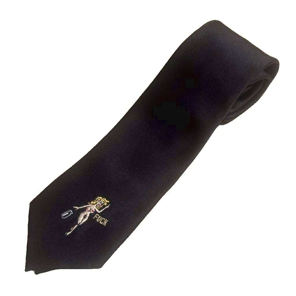 【中古】ワコマリア WACKO MARIA タイ 地絹 刺しゅう 黒 黒いこと  メンズ 【ベクター 古着】 260523
